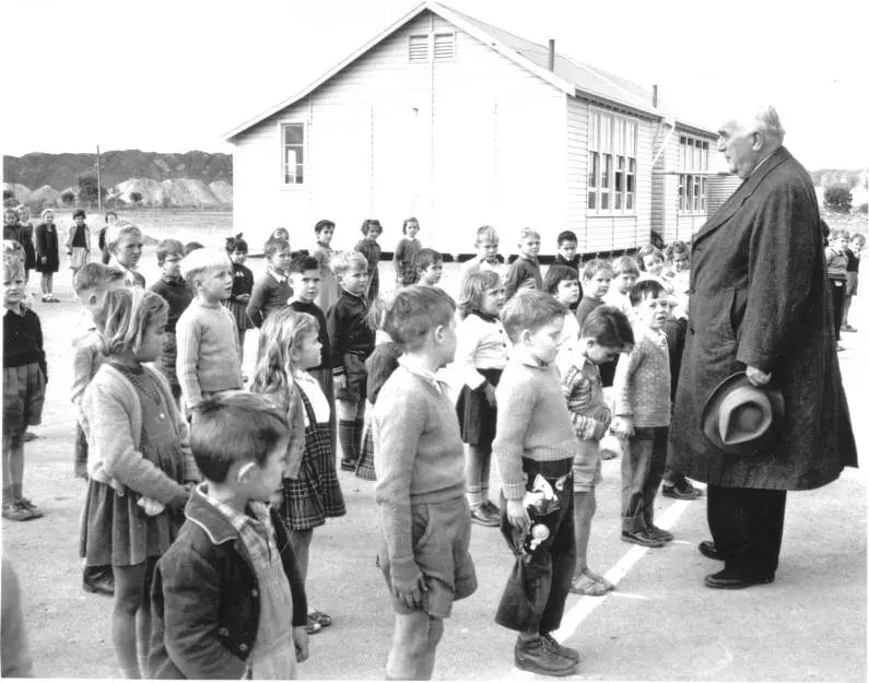 Robert Menzies at a school  